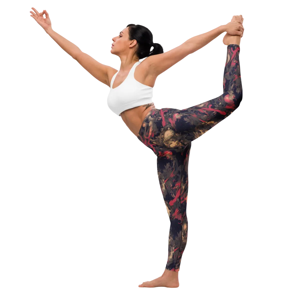 Midnight Collage on Yoga Leggings — Left