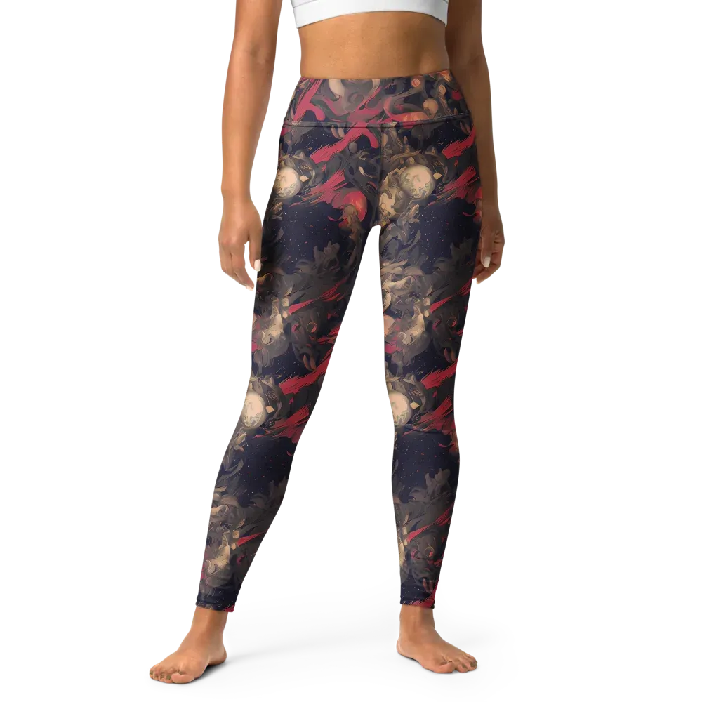 Midnight Collage on Yoga Leggings — Front