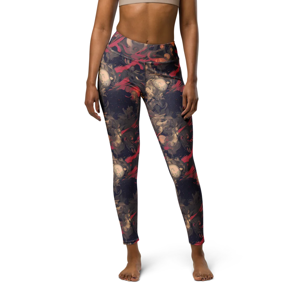 Midnight Collage on Yoga Leggings — Front