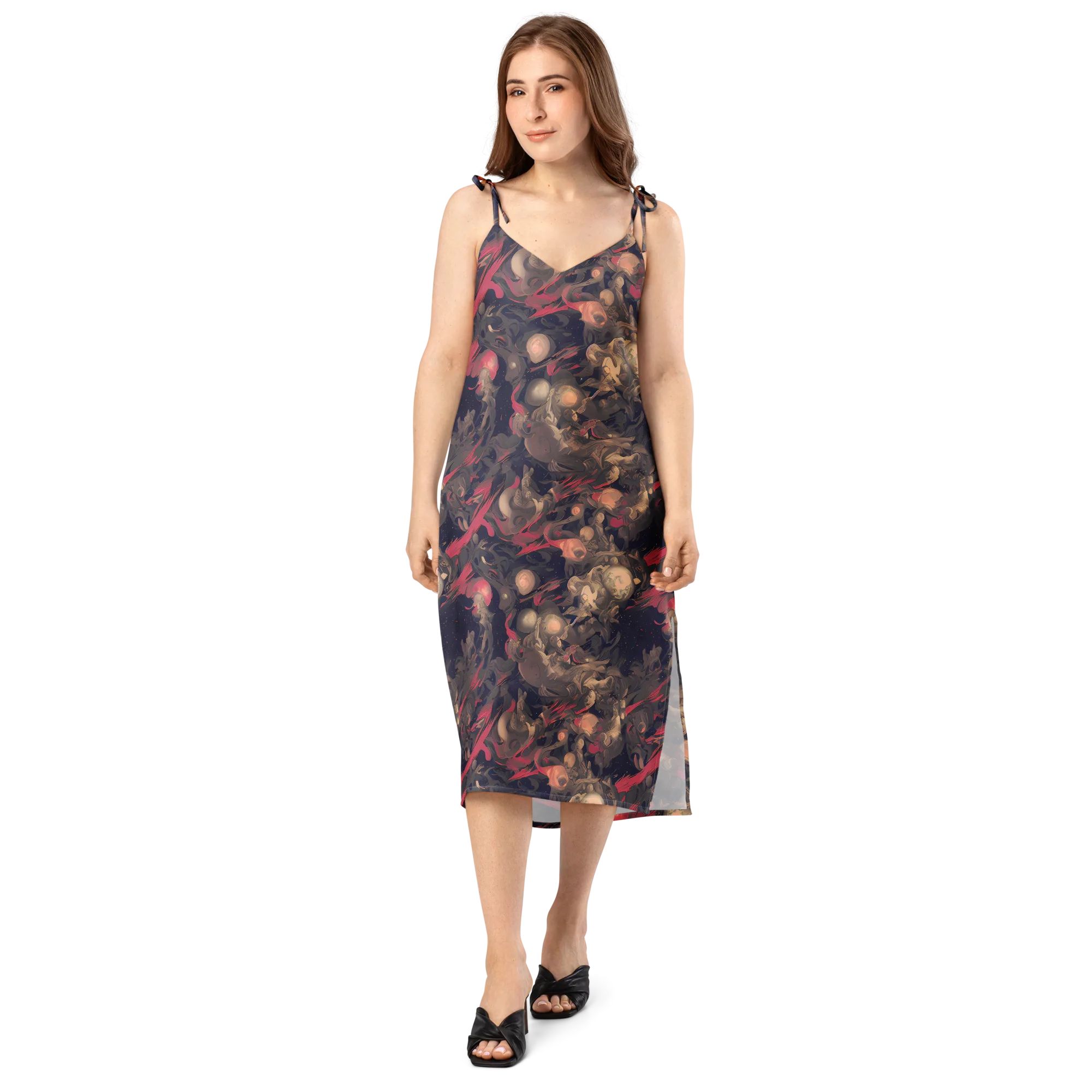 Midnight Collage on Slip Dress — Front