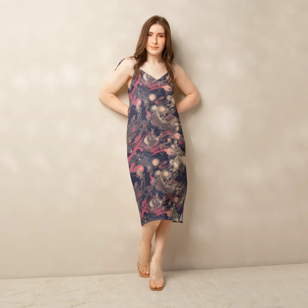Midnight Collage on Slip Dress — Front
