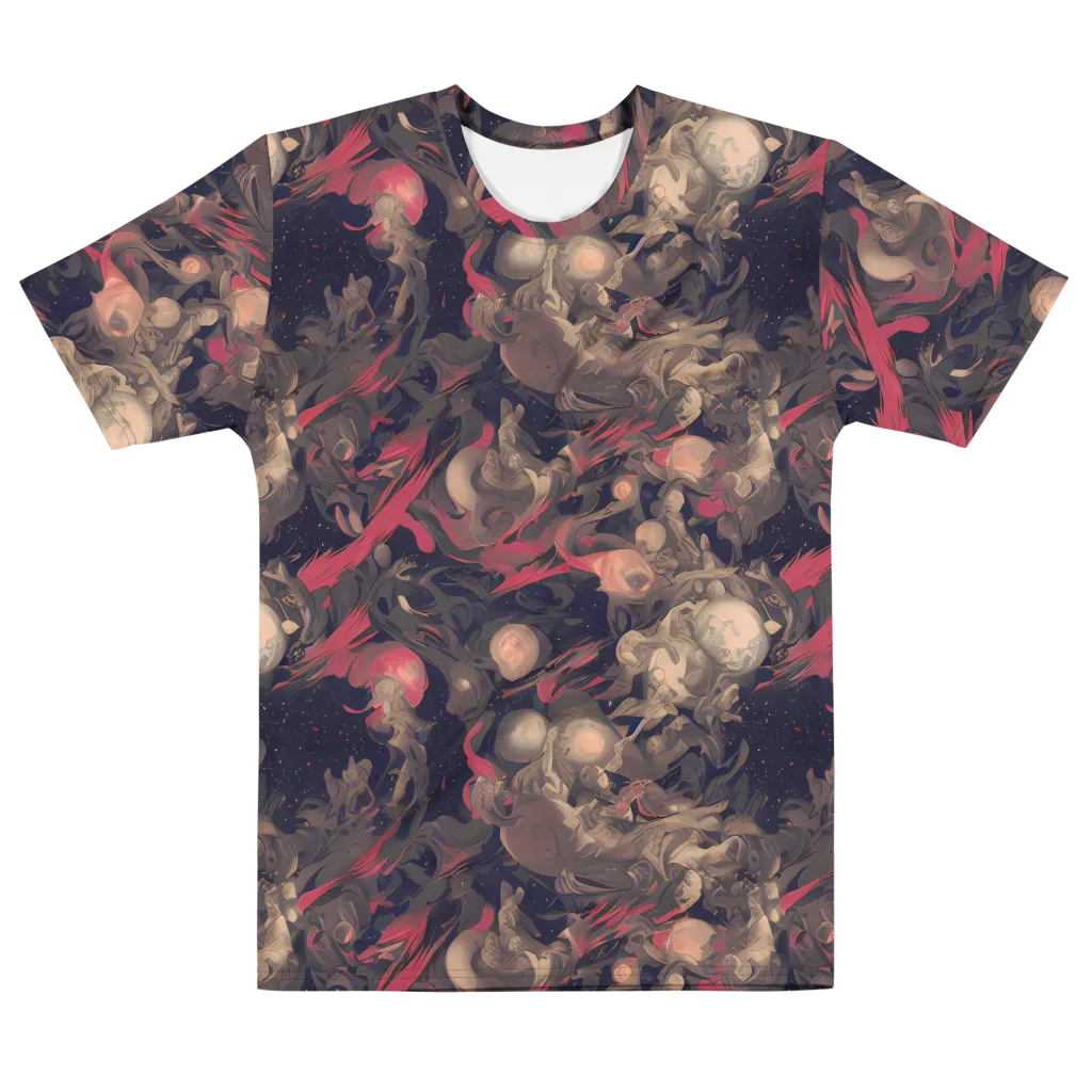 Midnight Collage on Men's Cotton Crew Neck T-Shirt — Front