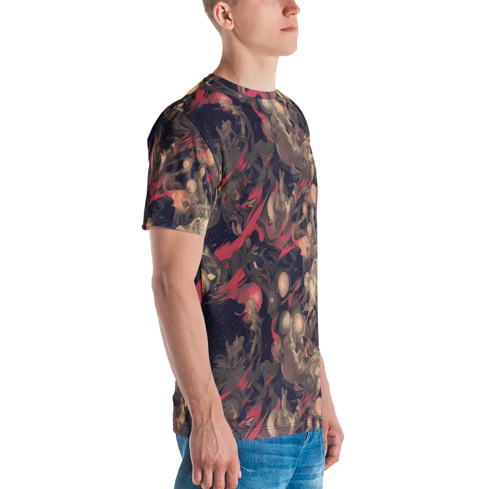 Midnight Collage on Men's Crew Neck T-Shirt — Right