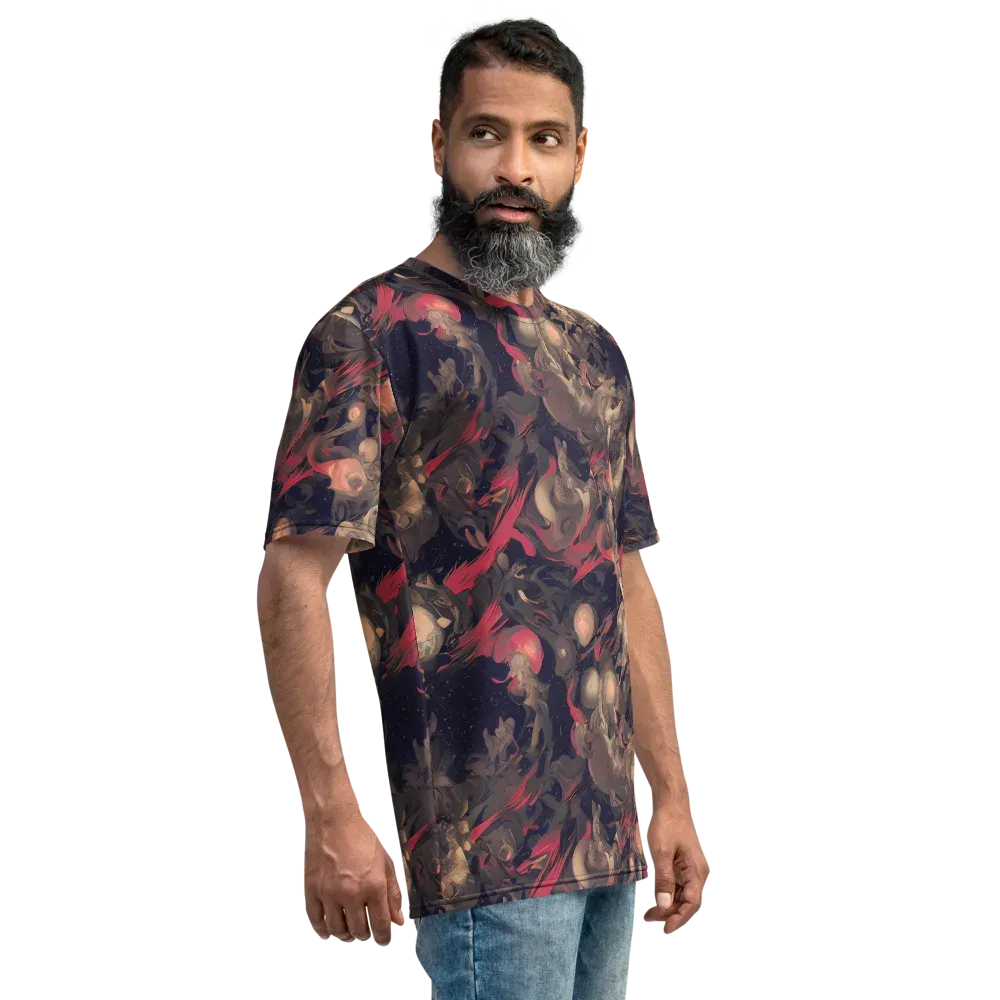 Midnight Collage on Men's Crew Neck T-Shirt — Right