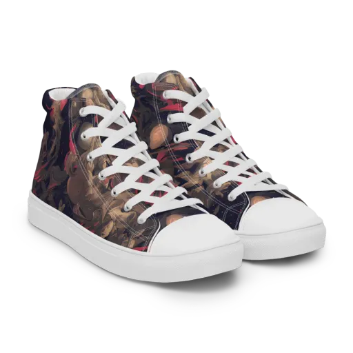 Midnight Collage on a Men's High Top Canvas Shoes