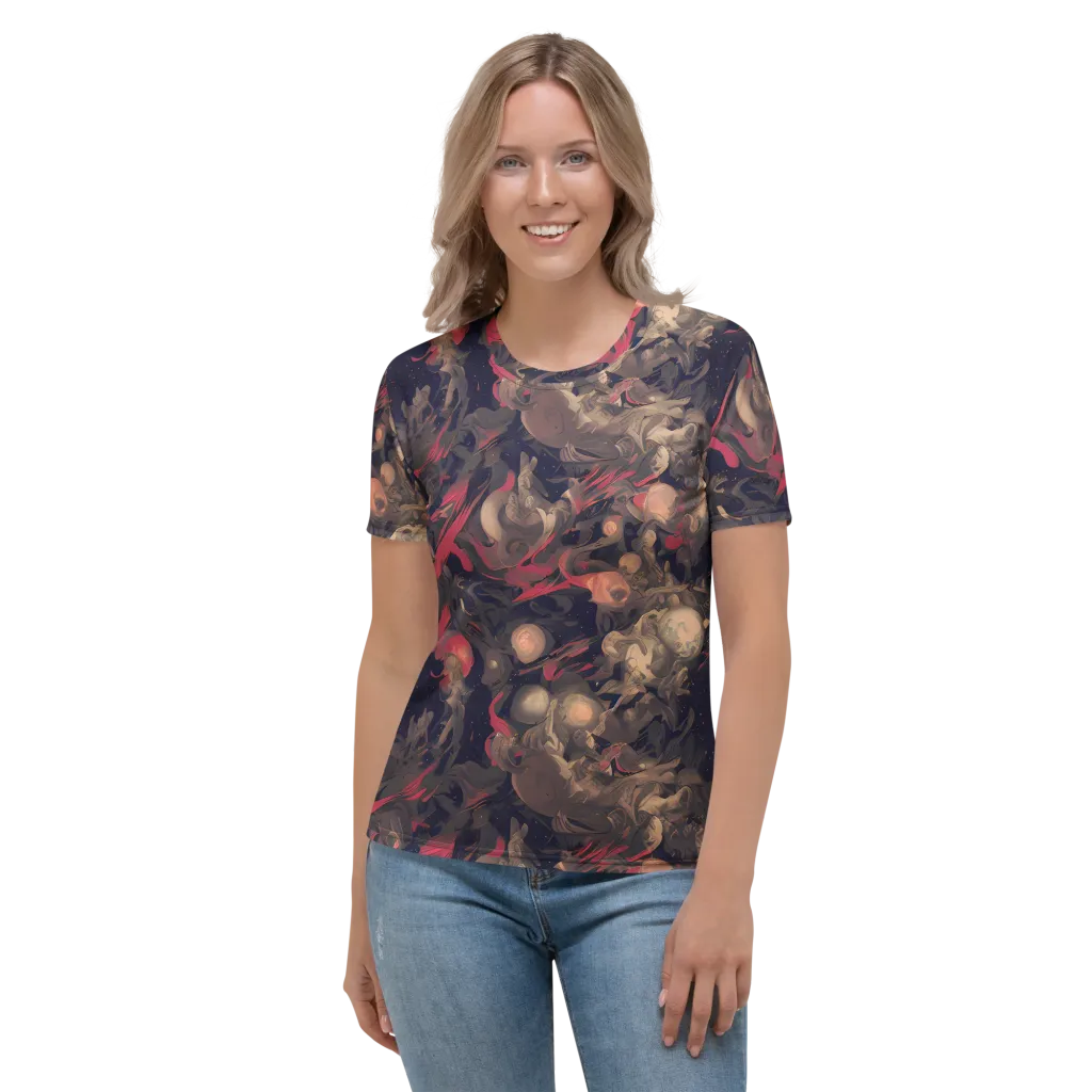 Midnight Collage on Women's Crew Neck T-Shirt — Front