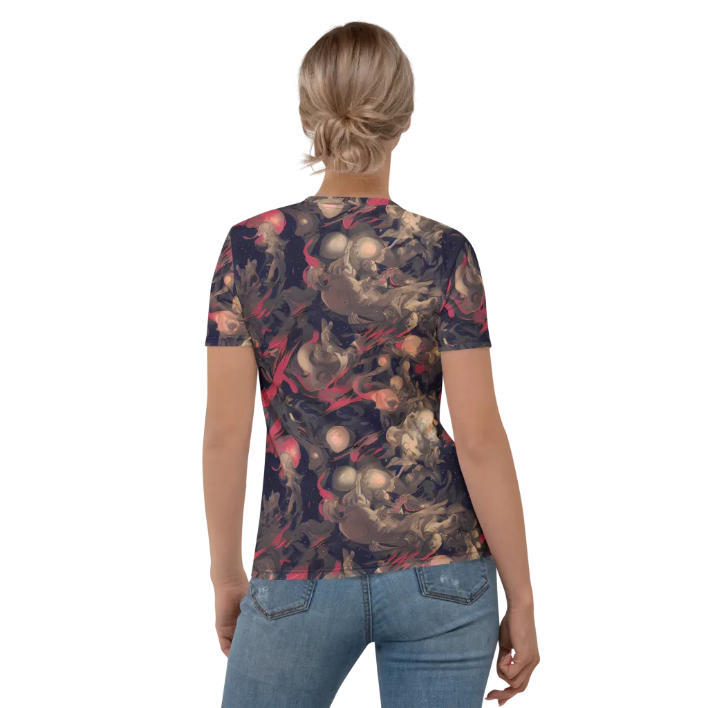 Midnight Collage on Women's Crew Neck T-Shirt — Back