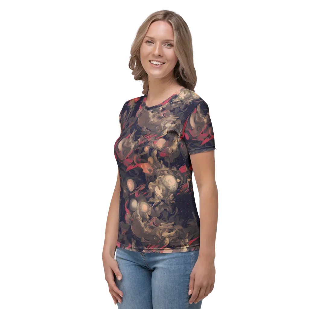 Midnight Collage on Women's Crew Neck T-Shirt — Left