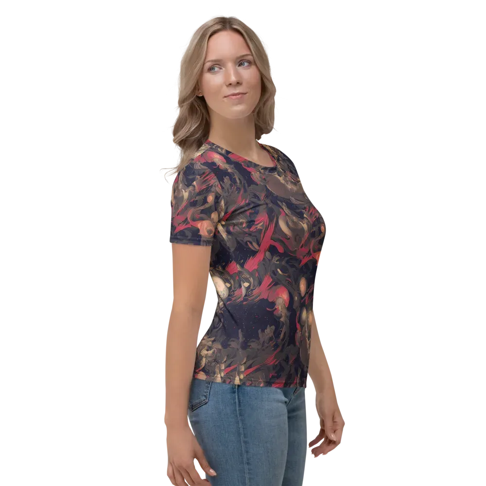 Midnight Collage on Women's Crew Neck T-Shirt — Right