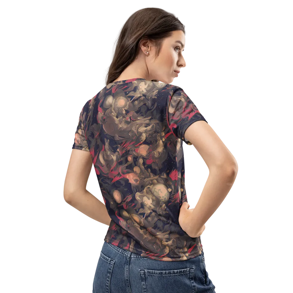 Midnight Collage on Women's Crew Neck T-Shirt — Back