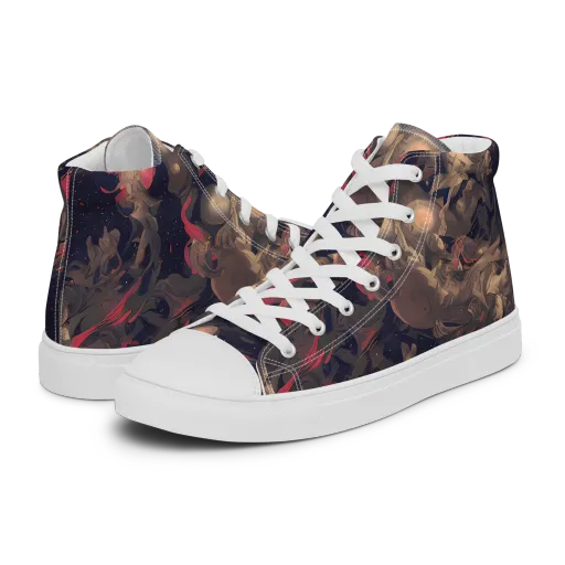 Midnight Collage on a Women's High Top Canvas Shoes