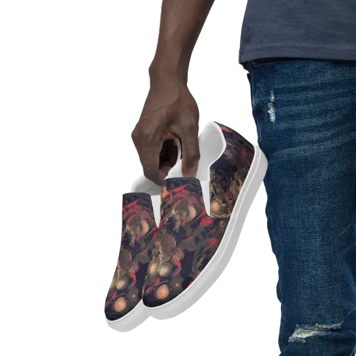Midnight Collage on a Men's Slip-On Canvas Shoes