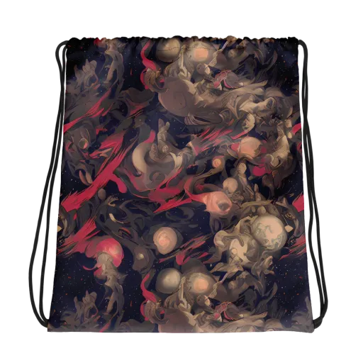 Midnight Collage on a Drawstring Bag