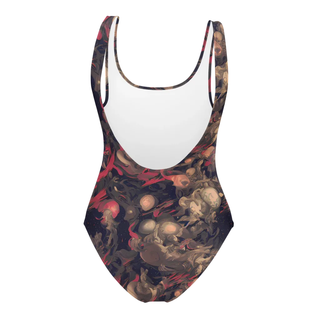Midnight Collage on One-Piece Swimsuit — Back