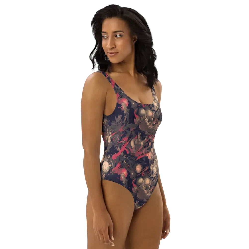 Midnight Collage on One-Piece Swimsuit — Right