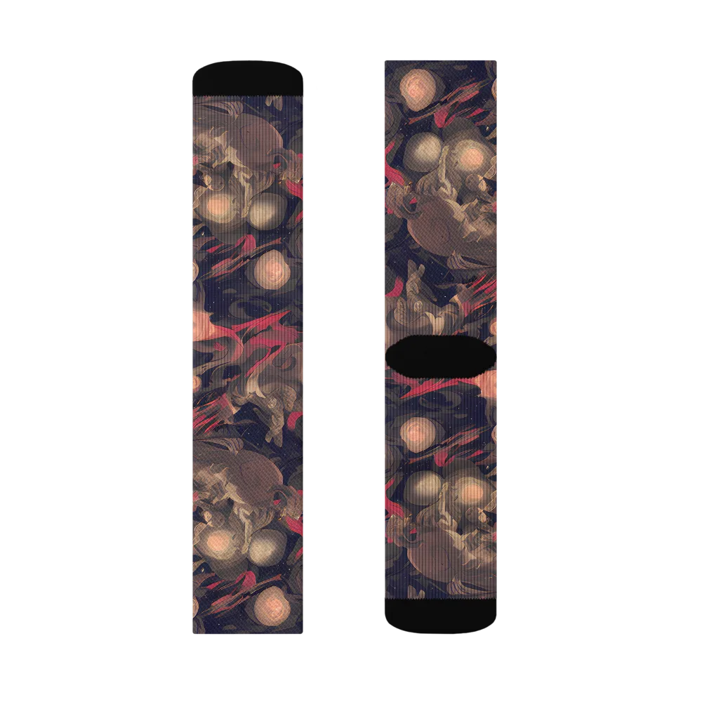 Midnight Collage on Socks — Left Sock
