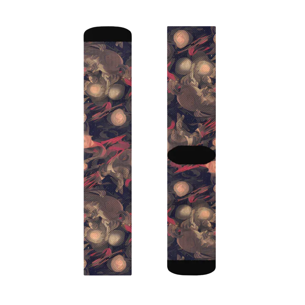 Midnight Collage on Socks — Right Sock