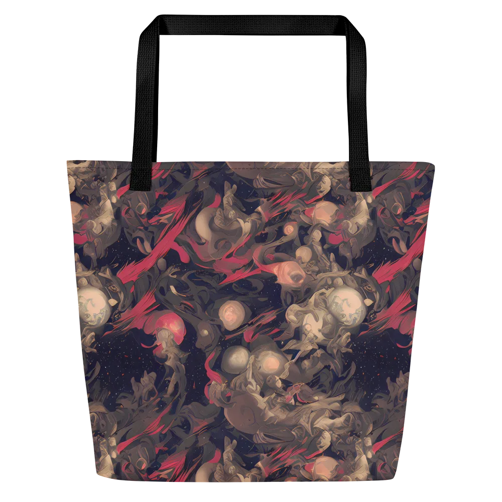 Midnight Collage on Large Tote Bag W/ Pocket — Front