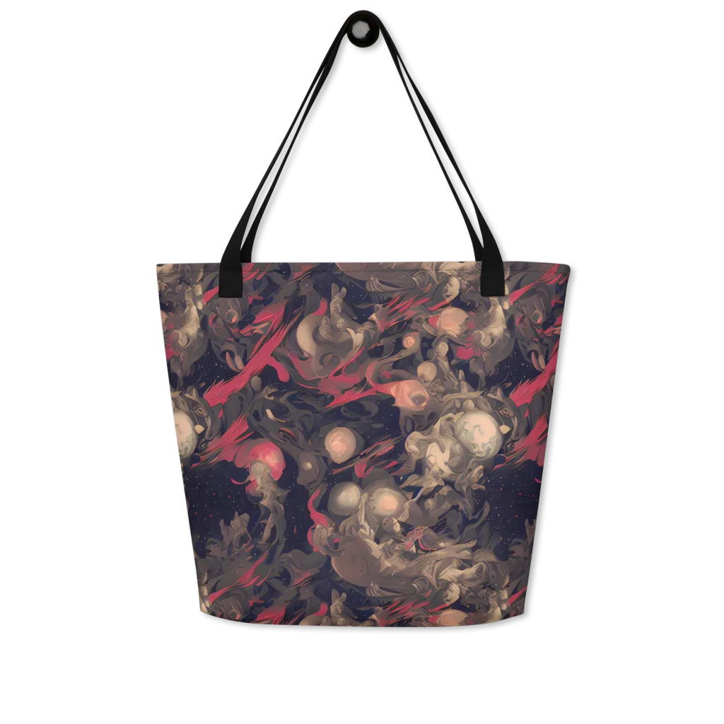 Midnight Collage on Large Tote Bag W/ Pocket — Front