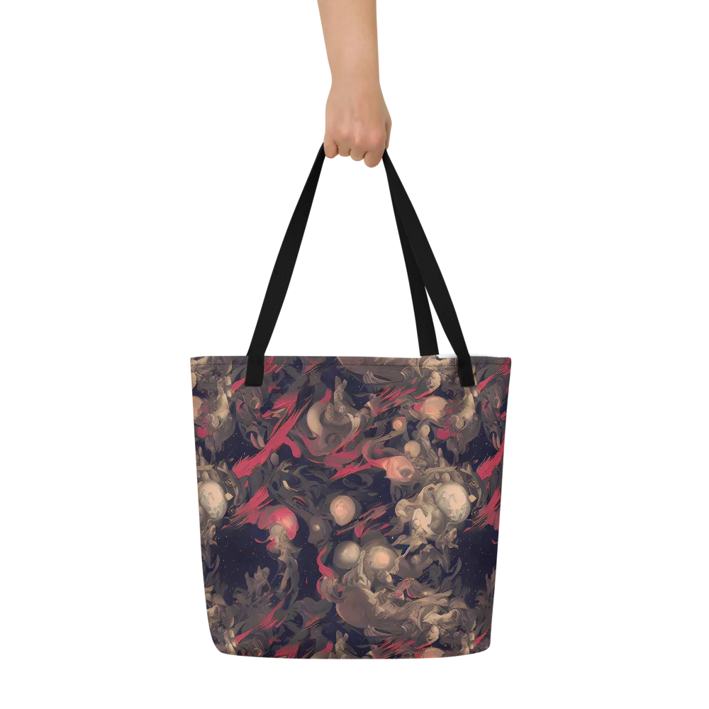 Midnight Collage on Large Tote Bag W/ Pocket — Front