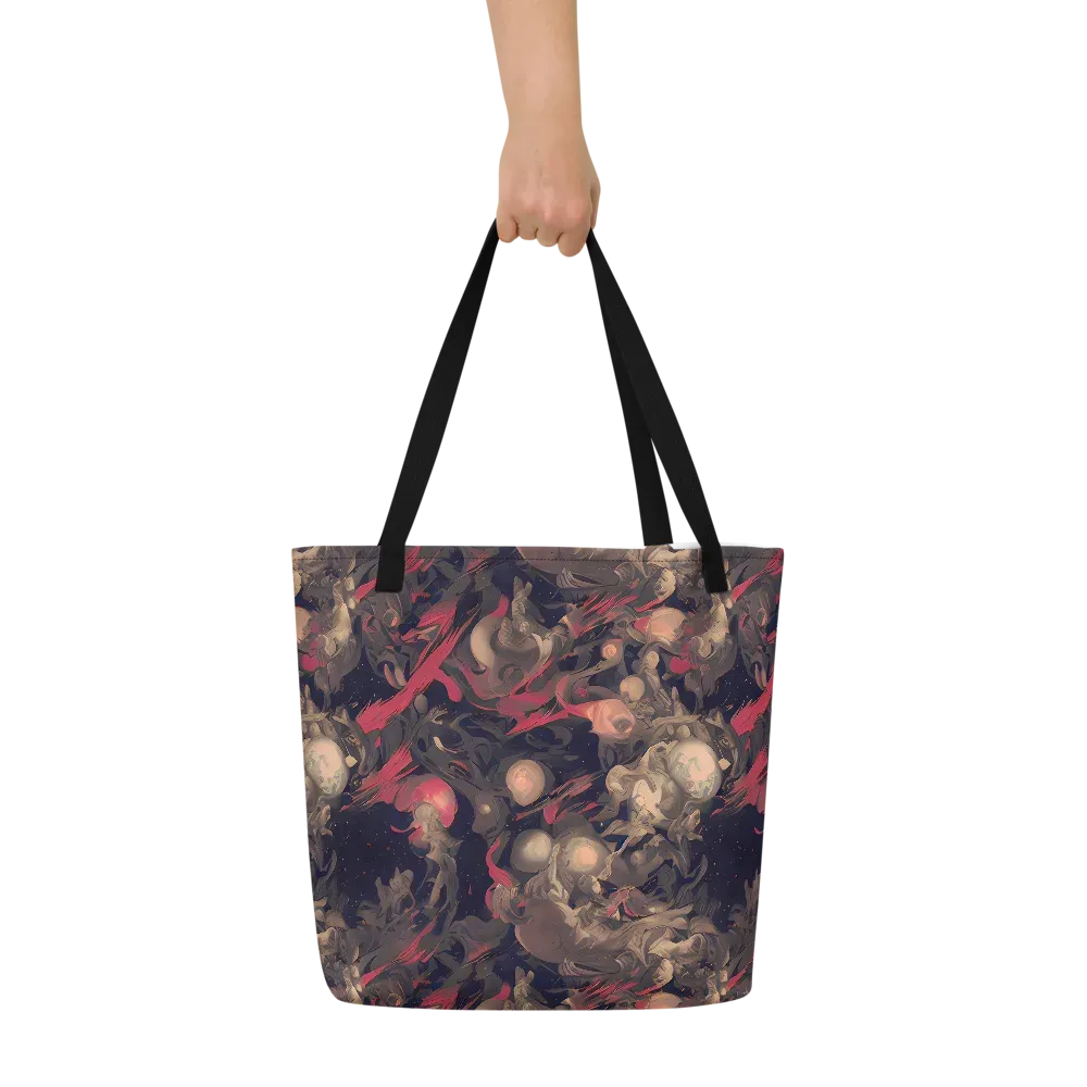 Midnight Collage on Large Tote Bag W/ Pocket — Front
