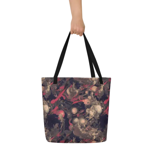 Midnight Collage on a Large Tote Bag W/ Pocket