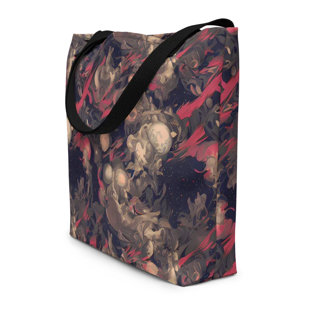 Midnight Collage on Large Tote Bag W/ Pocket — Front