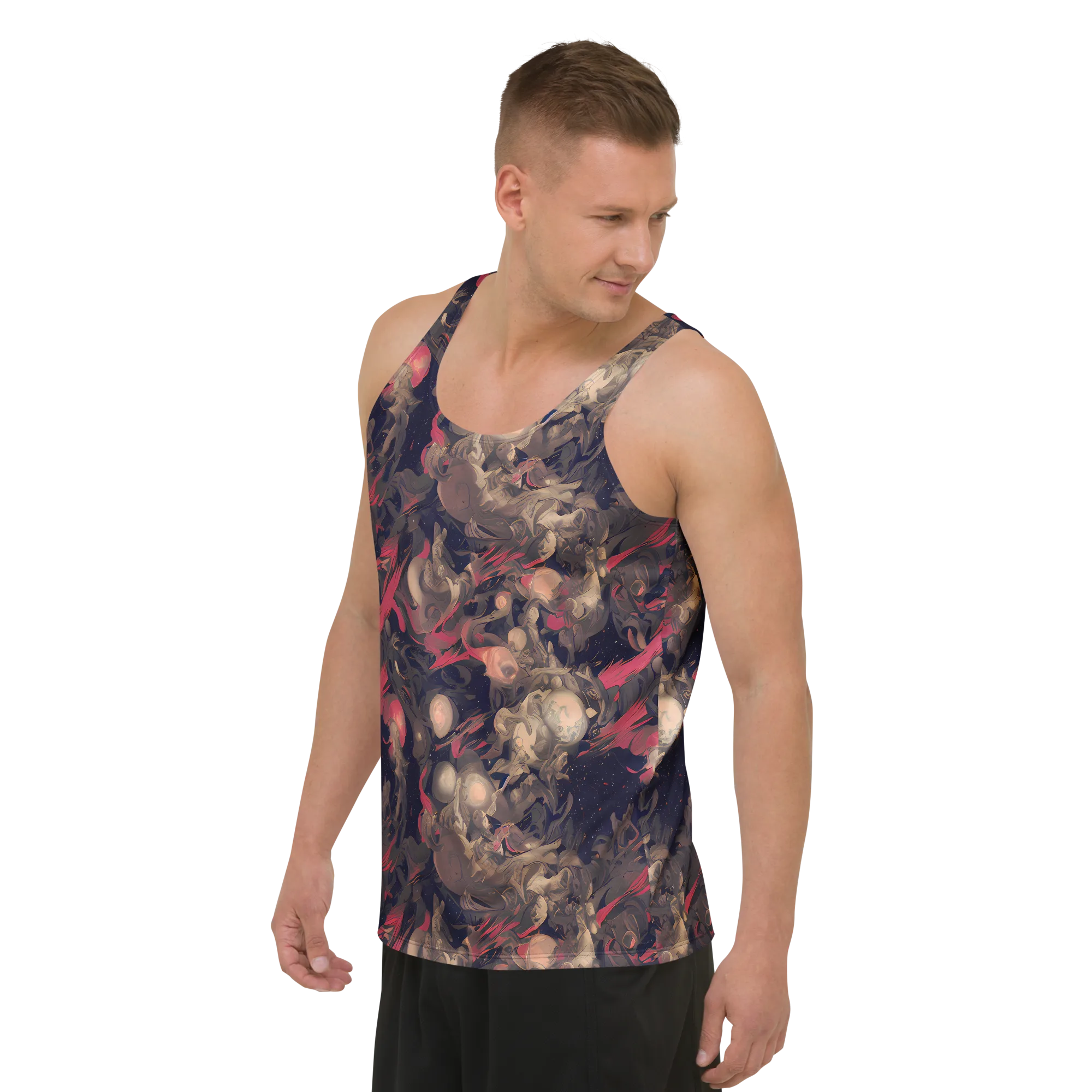 Midnight Collage on Men's Tank Top — Left Front