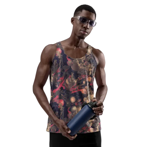Midnight Collage on a Men's Tank Top