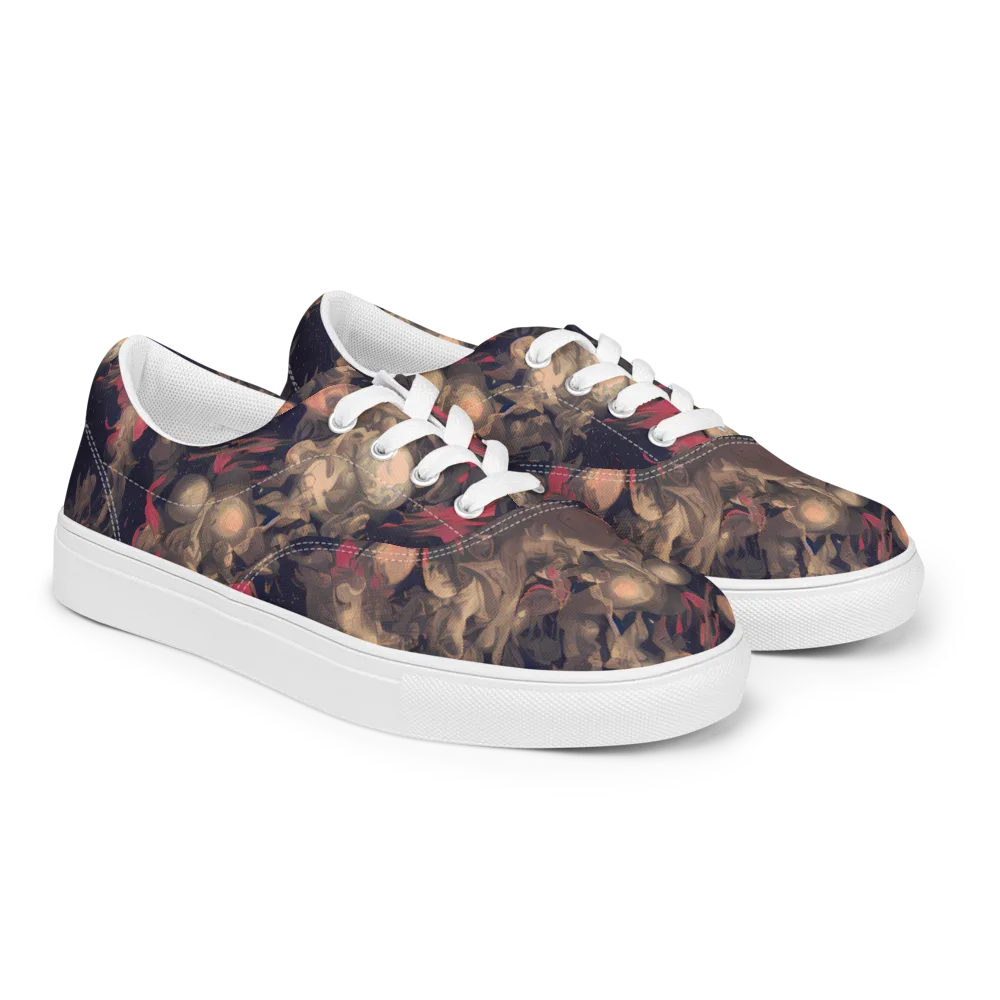 Midnight Collage on Men's Lace-Up Canvas Shoes — Right Front