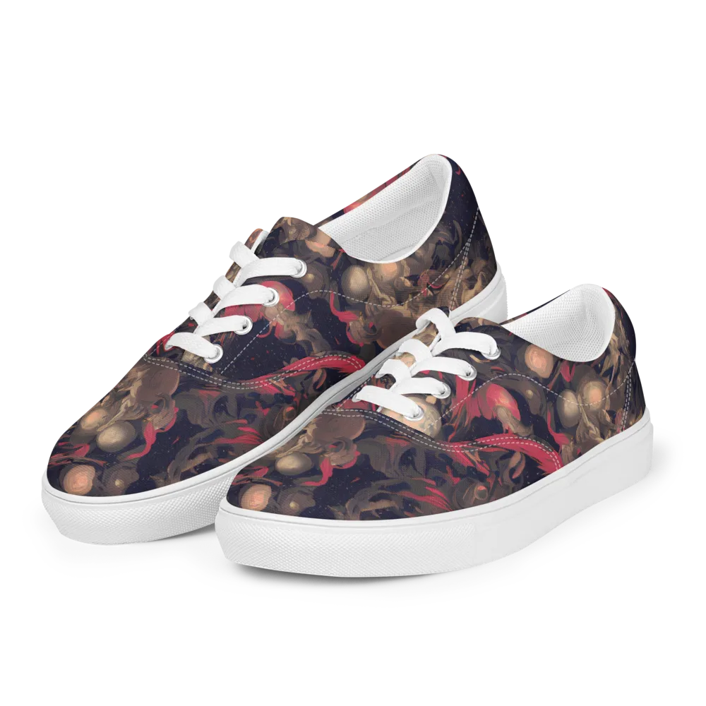 Midnight Collage on Men's Lace-Up Canvas Shoes — Left Front