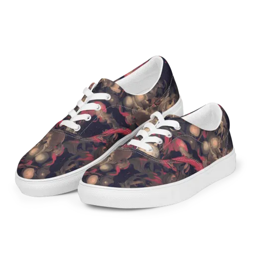 Midnight Collage on a Men's Lace-Up Canvas Shoes