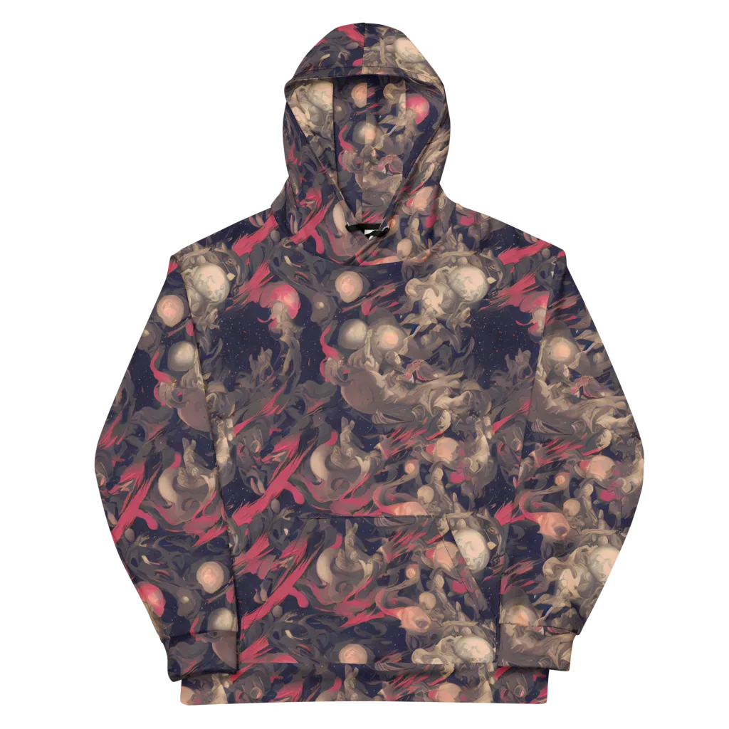 Midnight Collage on Cotton Hoodie — Front