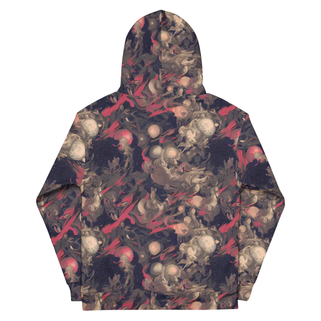 Midnight Collage on Cotton Hoodie — Back