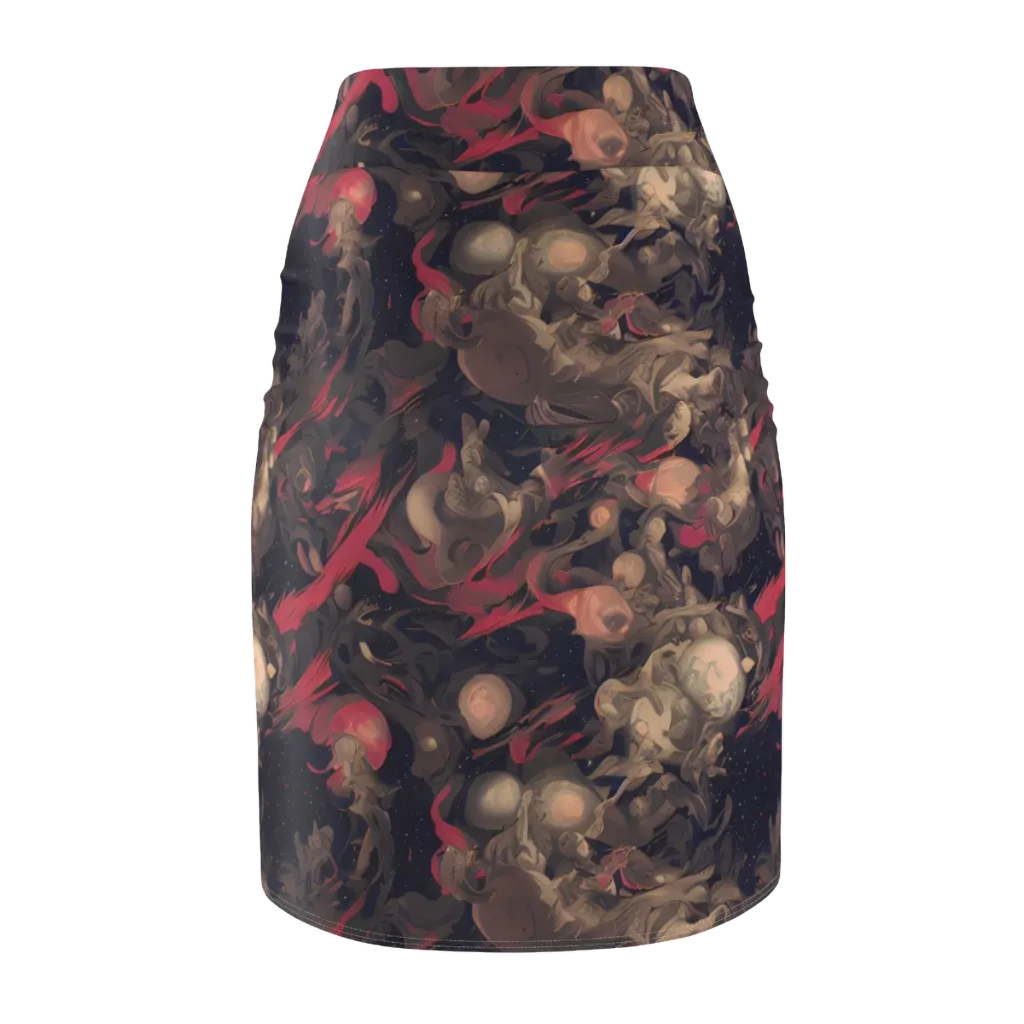 Midnight Collage on Pencil Skirt — Back