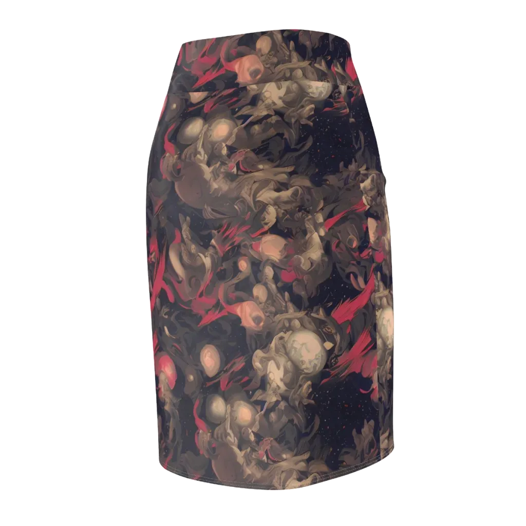 Midnight Collage on Pencil Skirt — Back Side