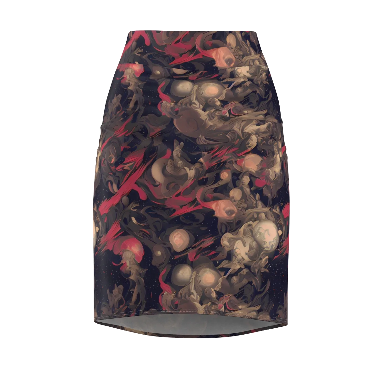 Midnight Collage on Pencil Skirt — Front