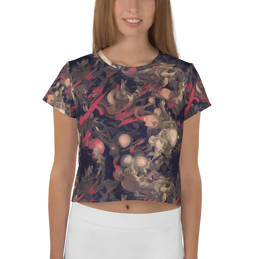 Midnight Collage on Crop Tee — Front
