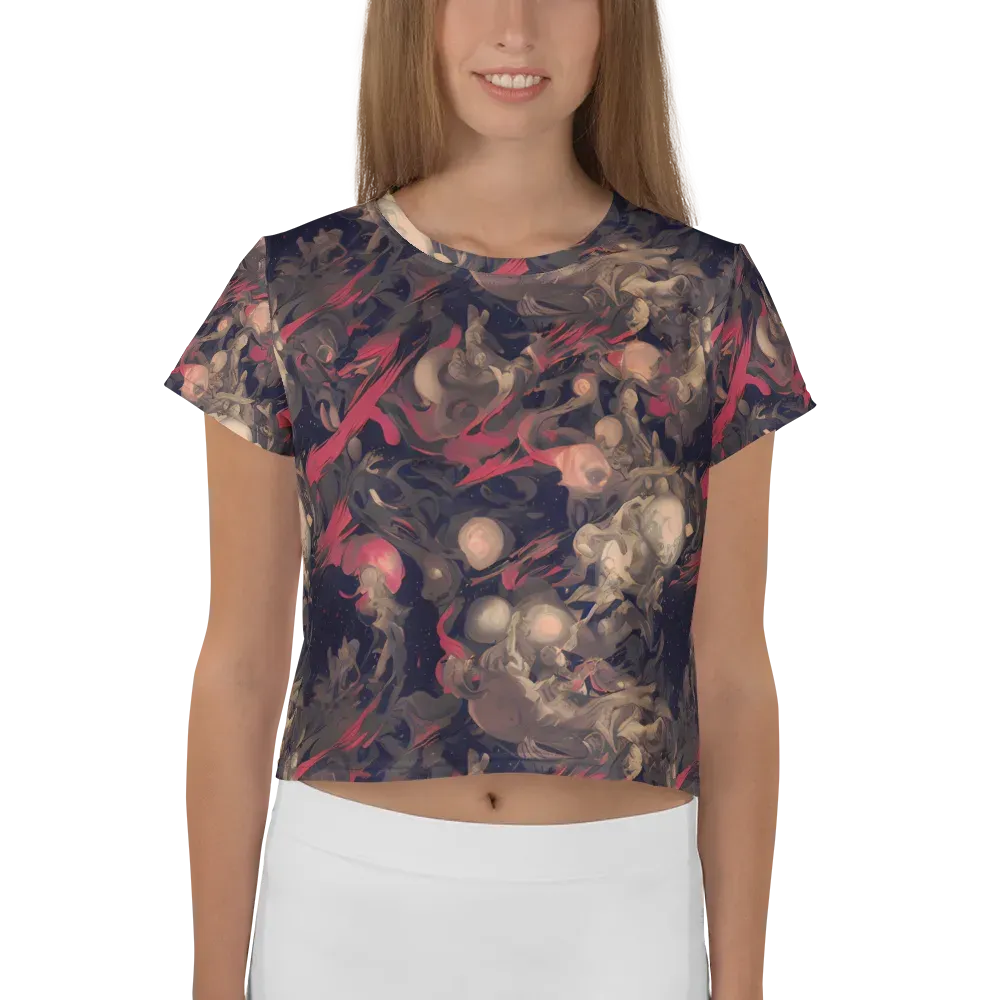 Midnight Collage on Crop Tee — Front
