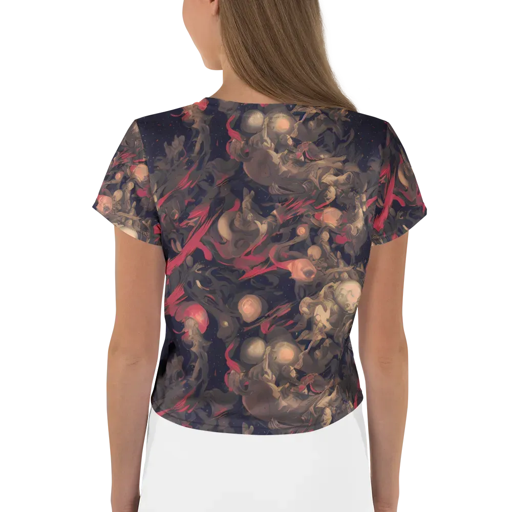 Midnight Collage on Crop Tee — Back
