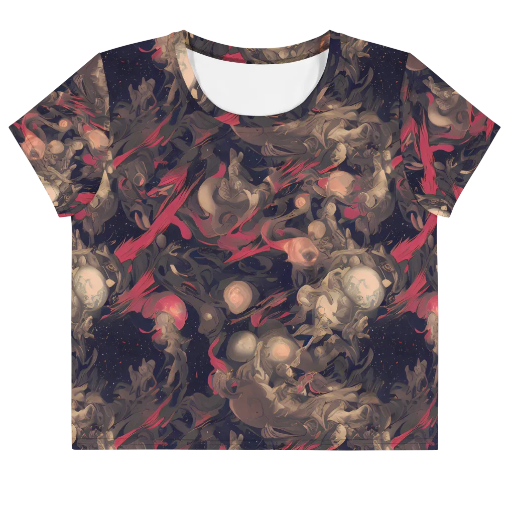 Midnight Collage on Crop Tee — Front
