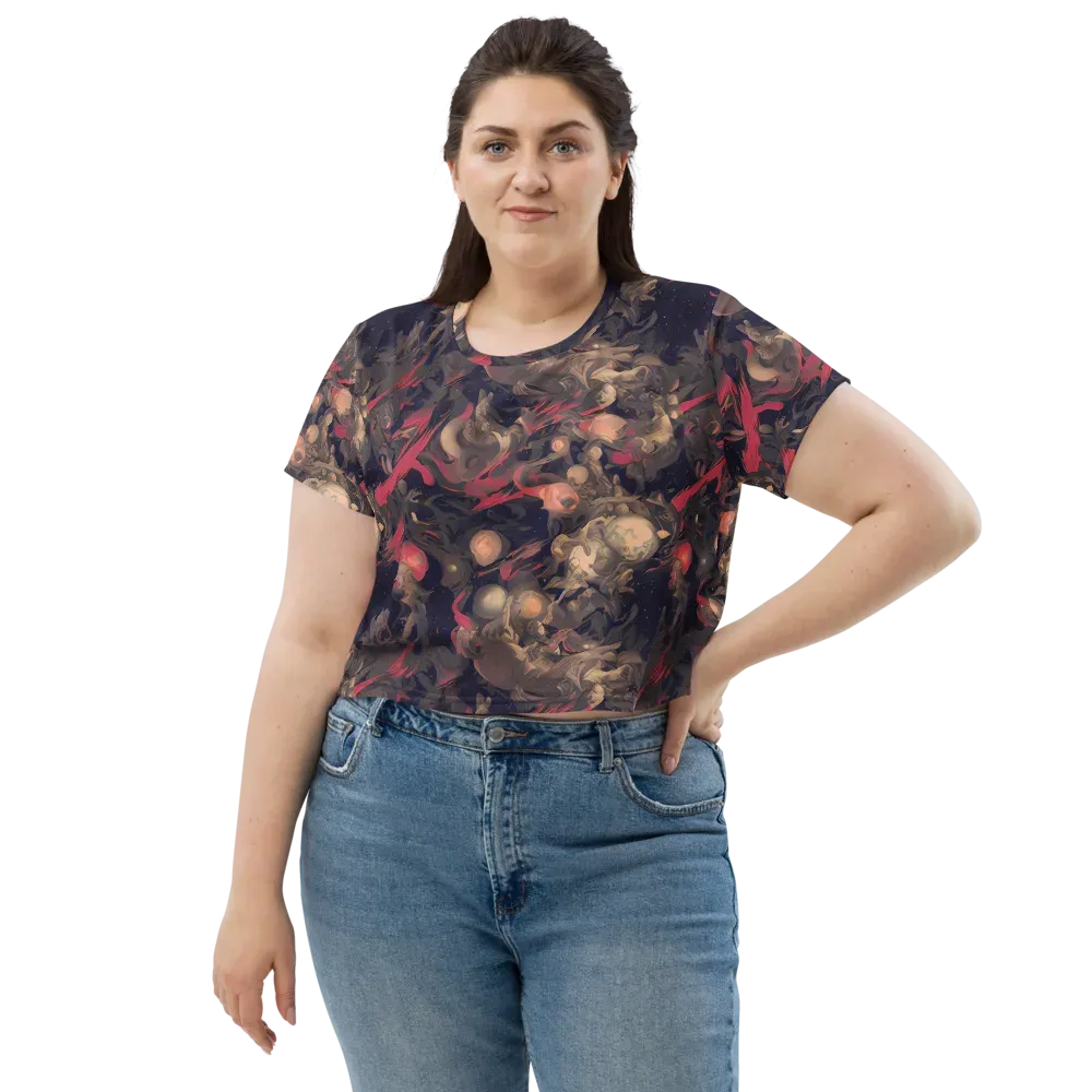 Midnight Collage on Crop Tee — Front