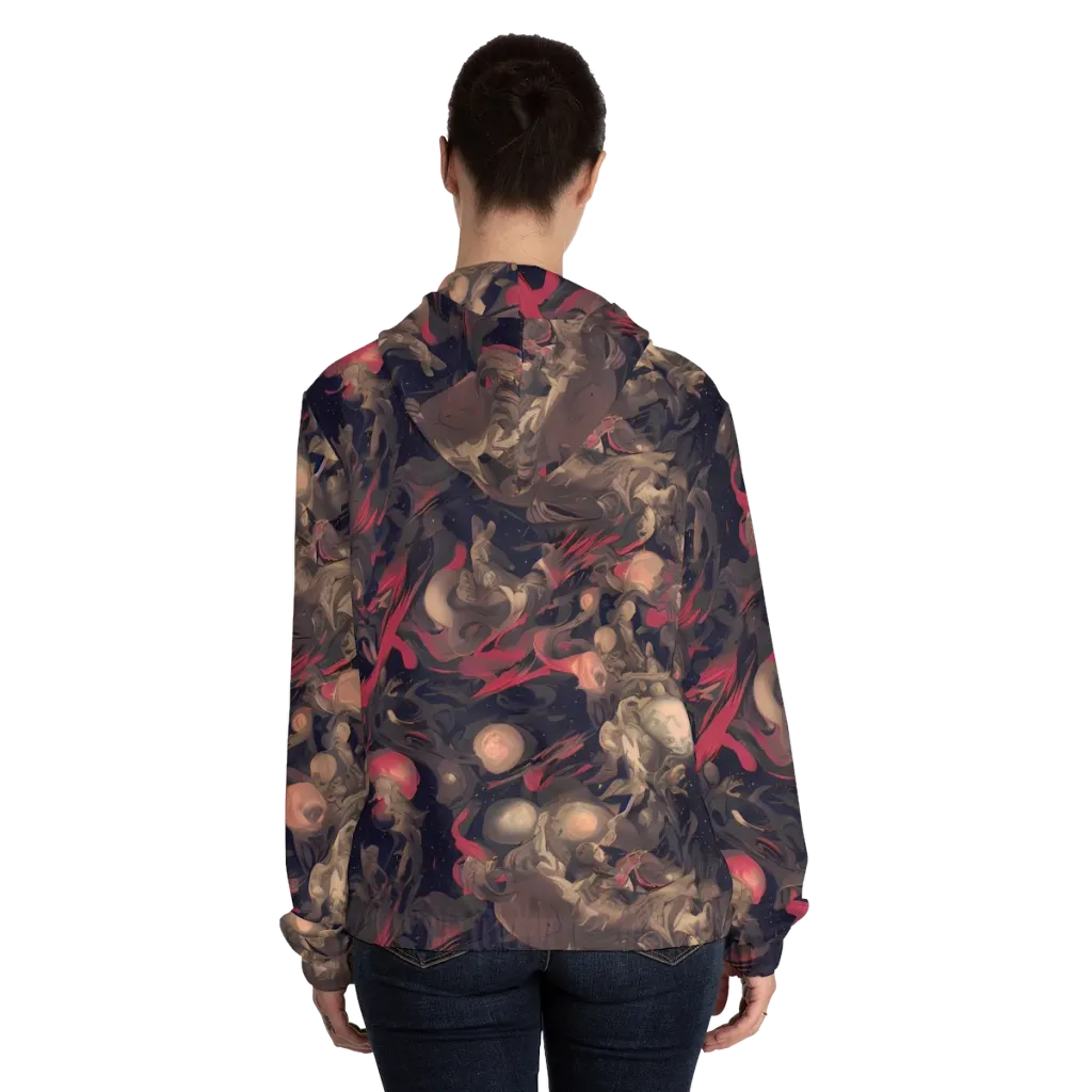 Midnight Collage on Women's Full-Zip Hoodie — Back On Person