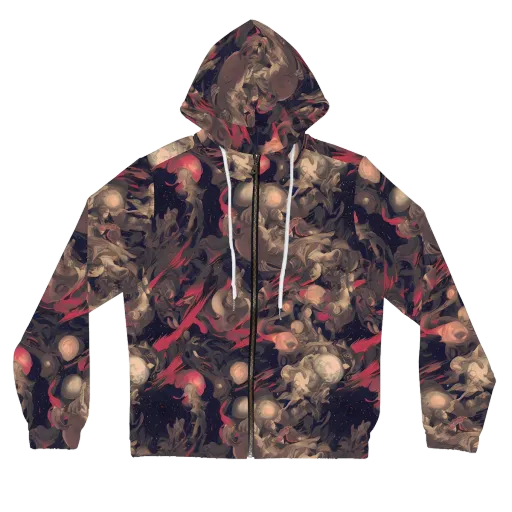 Midnight Collage on a Women's Full-Zip Hoodie
