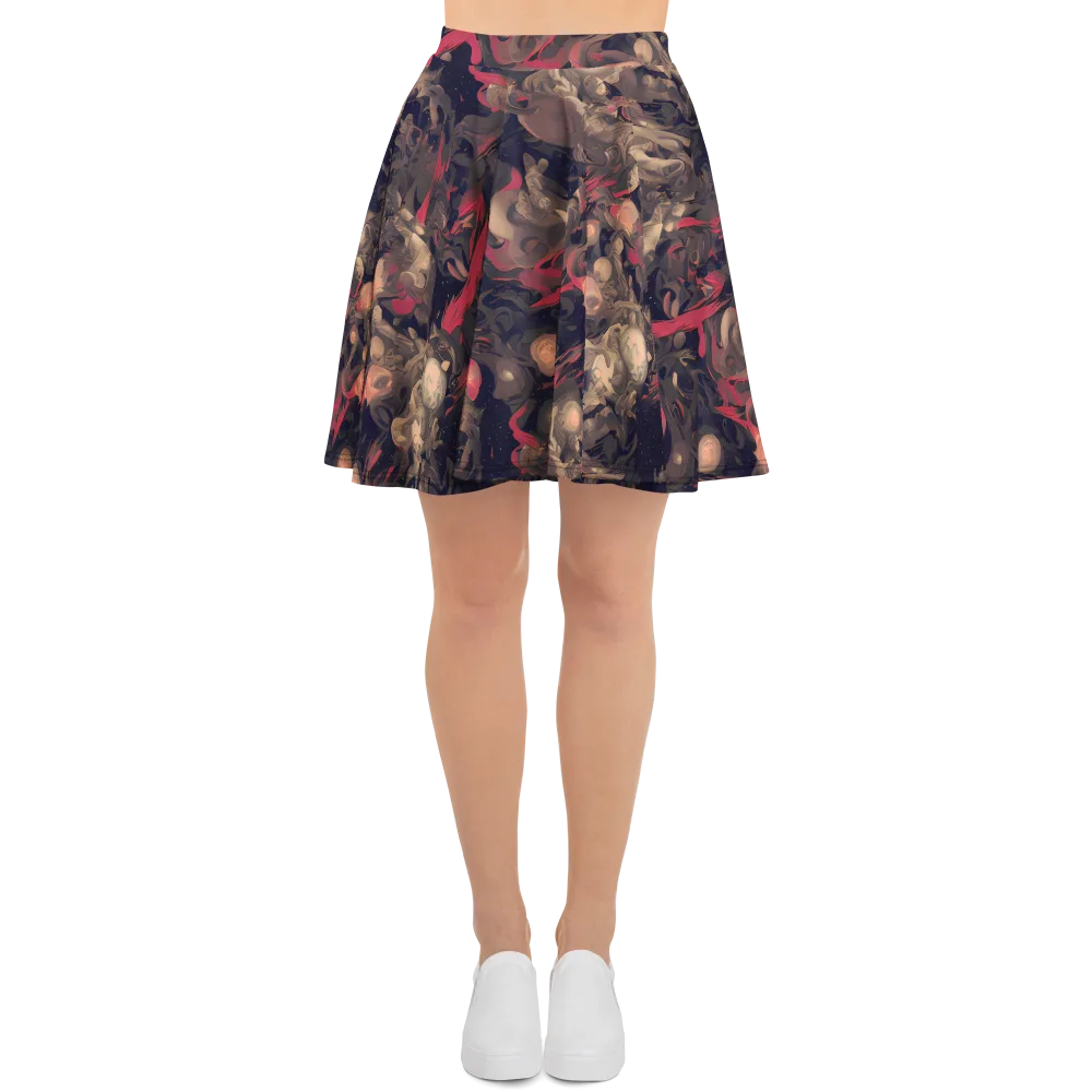 Midnight Collage on Skater Skirt — Front