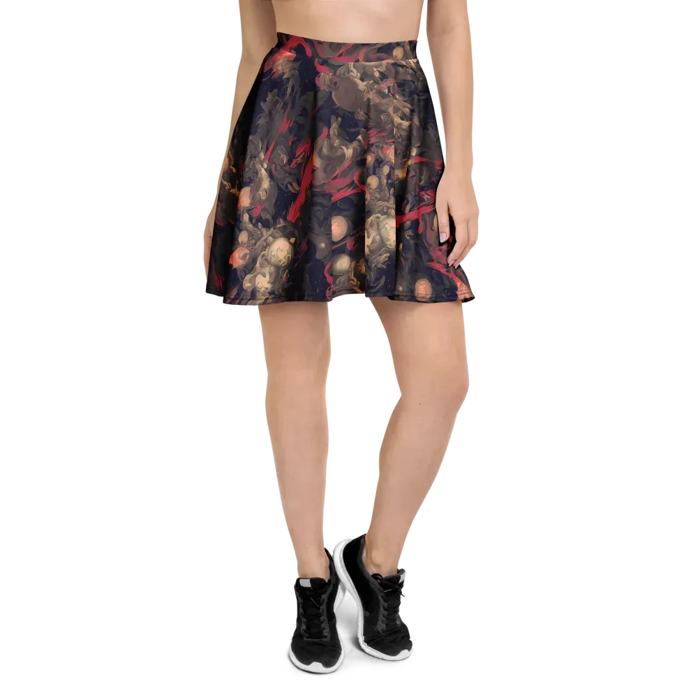 Midnight Collage on Skater Skirt — Front