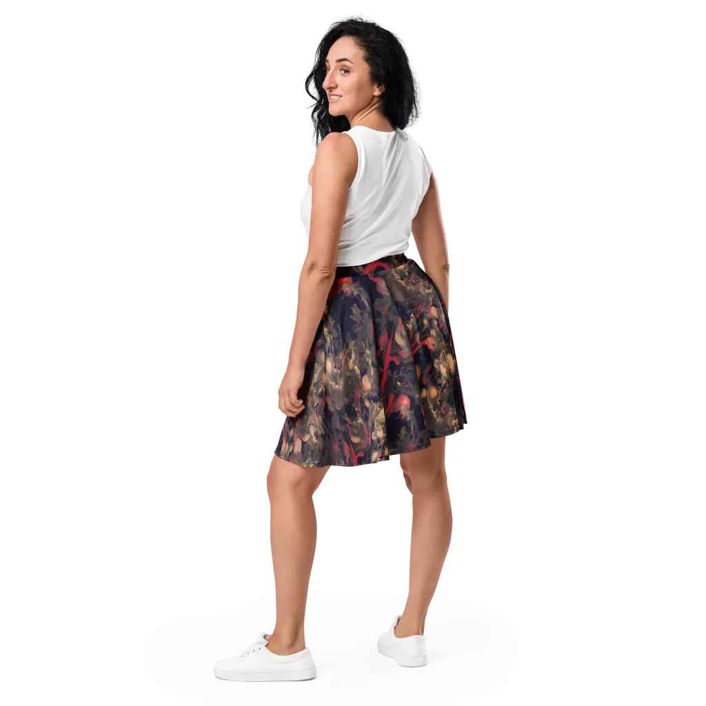 Midnight Collage on Skater Skirt — Back