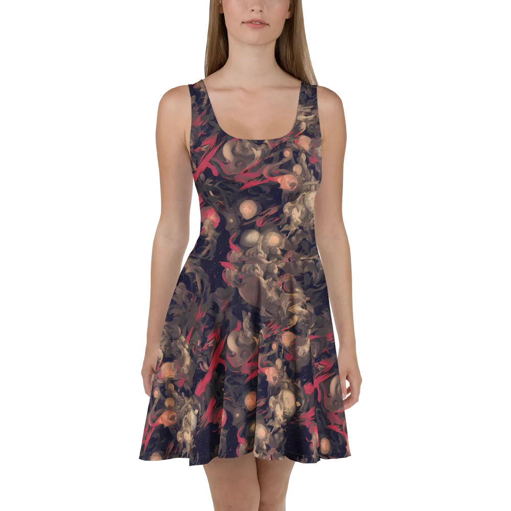 Midnight Collage on Skater Dress — Front