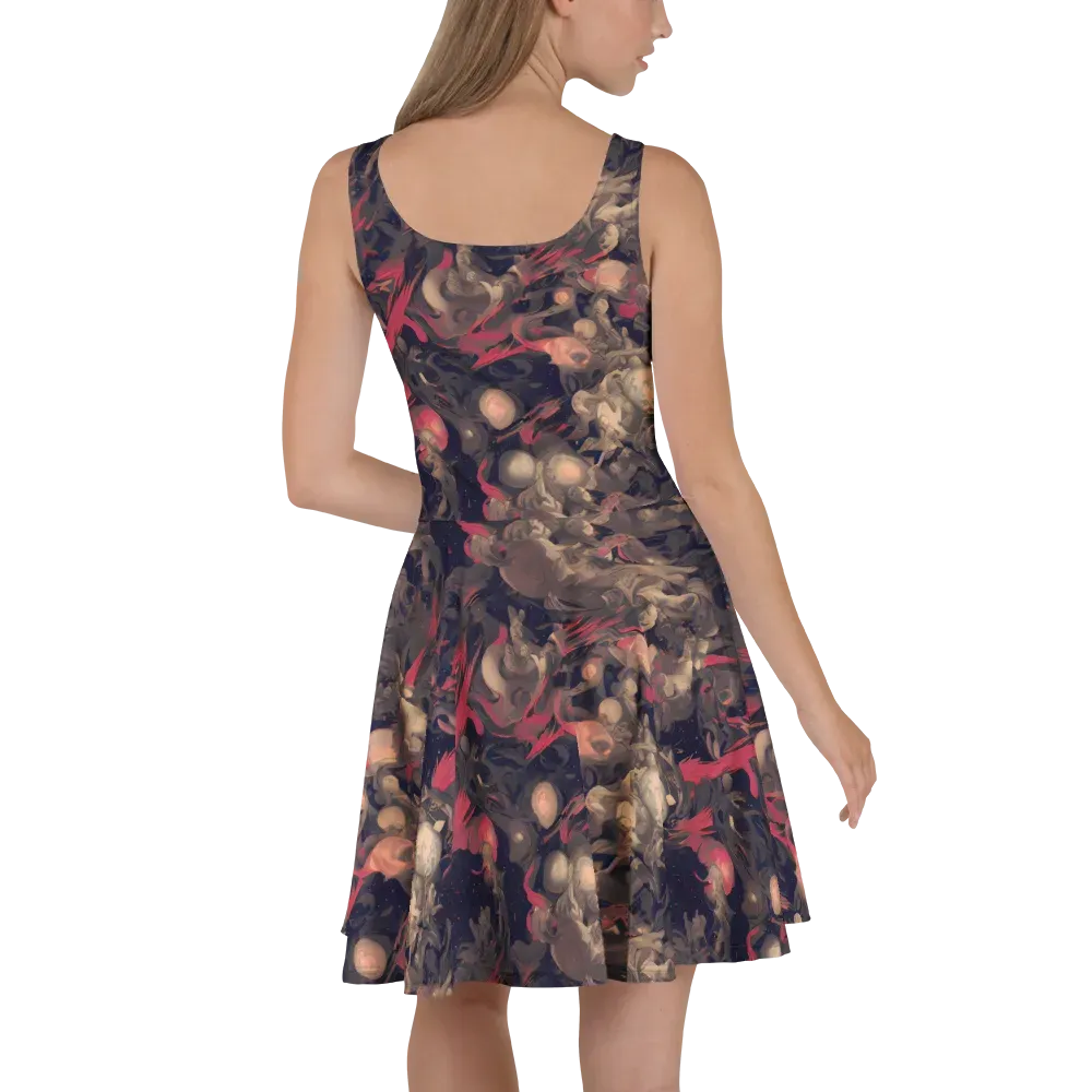 Midnight Collage on Skater Dress — Back