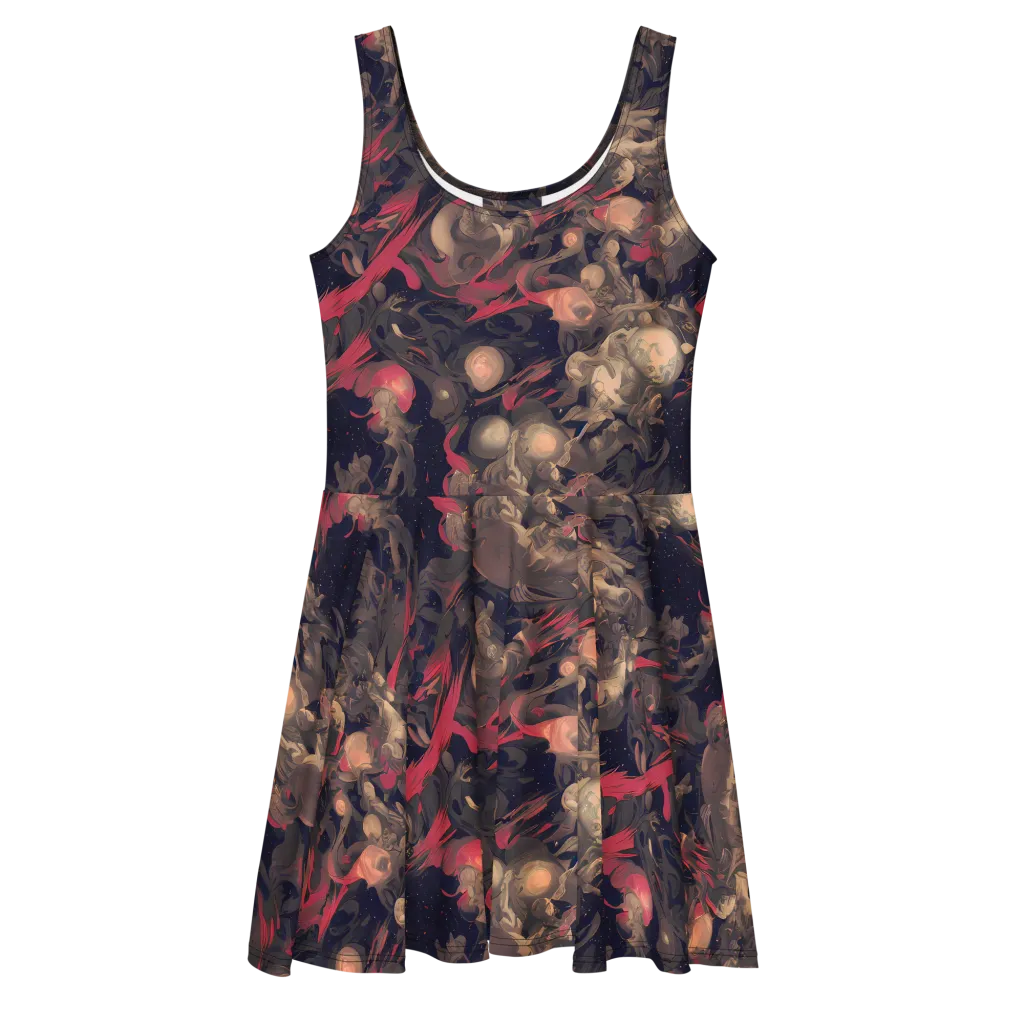 Midnight Collage on Skater Dress — Front